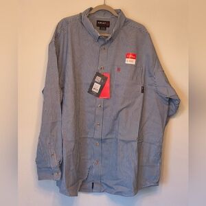 Ariat FR Work Shirt Mens 3X Blue Plaid  CAT 2 Long Sleeve Flame Resistant